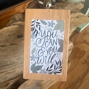 Beautiful Solid Wooden Keychain With Inspirational Quote
