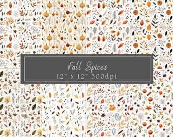 Herfst specerijen patronen digitale download