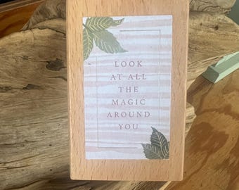 Beautiful Solid Wooden Keychain With Inspirational Quote