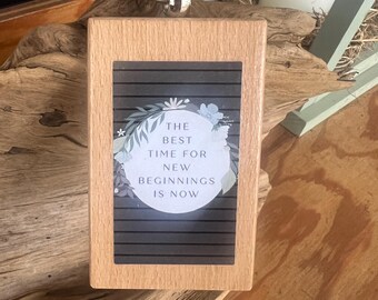 Beautiful Solid Wooden Keychain With Inspirational Quote