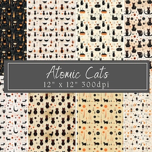 Retro Atomic Cats Digital Download