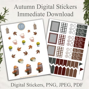 Autumn 2021 Fall Season Themed Stickers for Planning and Crafting