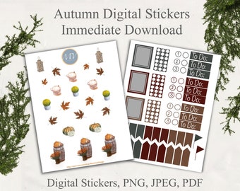 Autumn 2021 Fall Season Themed Stickers for Planning and Crafting