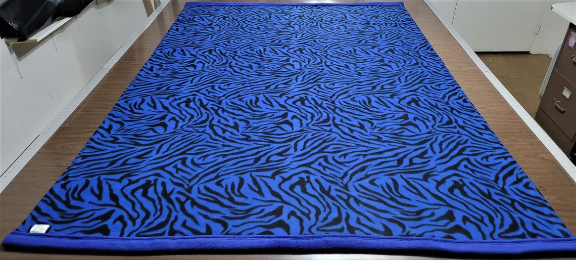 Ready To Ship/Zebra/blue zebra/fleece blanket/zebra throw/blue Etsy