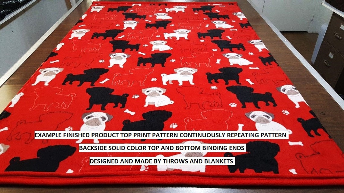 Red Dog Paws/Dogs/fleece blanket/fleece throw/MADE TO Etsy