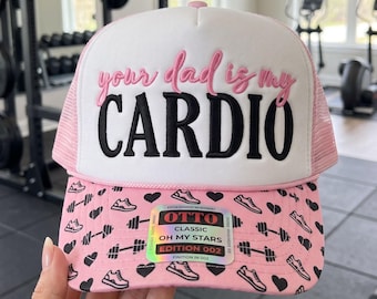 Your Dad Is My Cardio Embroidery File, Funny Gym Quote Embroidery Design, Fitness Saying Digital Download, Machine Embroidery Pattern