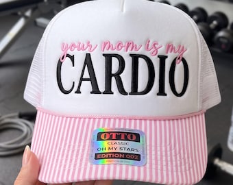 Your Mom Is My Cardio Embroidery File, Funny Gym Embroidery Design, Fitness Quote Digital Download, Machine Embroidery Pattern
