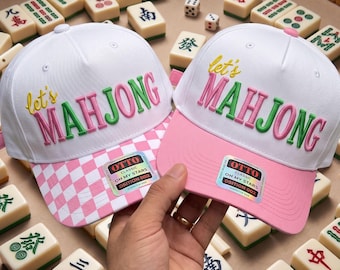 Let’s Mahjong Embroidery Design, Mahjong Hat Embroidery File, Mahjong Game Machine Embroidery