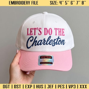 Let’s Do The Charleston Embroidery Design, Mahjong Hat Embroidery File, Game Night Stitch