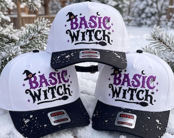 Basic Witch Embroidery Design, Funny Halloween Hat Embroidery File, Spooky Fall Cap Digital Download