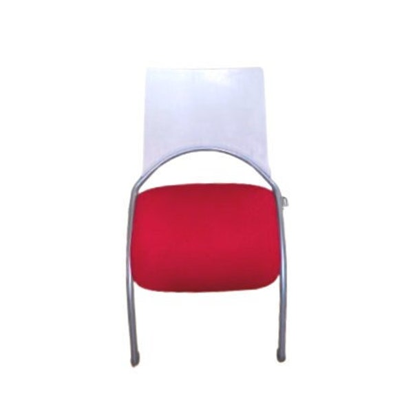 Chaise WAP bicolore rouge et blanc assise tapissée dossier en plastique blanc chaise design vintage par SophieLDesign