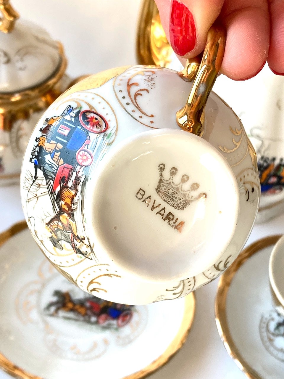 Teacup of the GOLD HIGH TEA Set Bavaria Porcelain Gold With Baroque ...