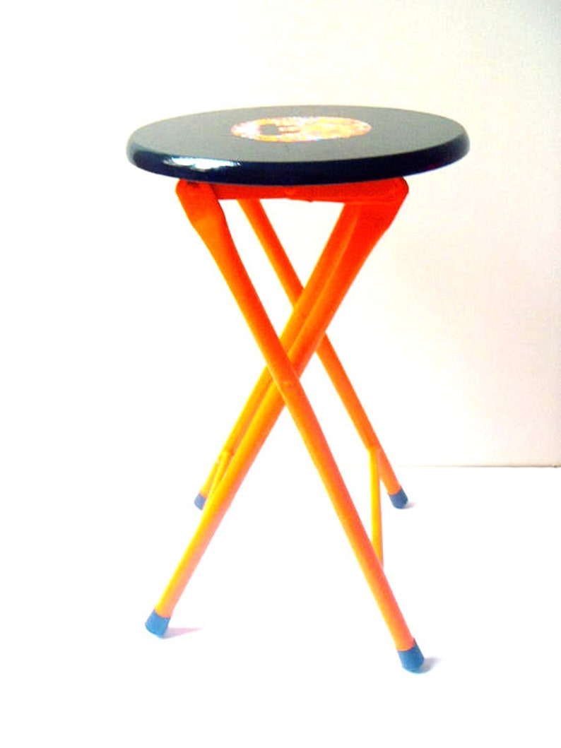 Stool JIMI H. Folding Stool Music Vinyl Disk by Etsy