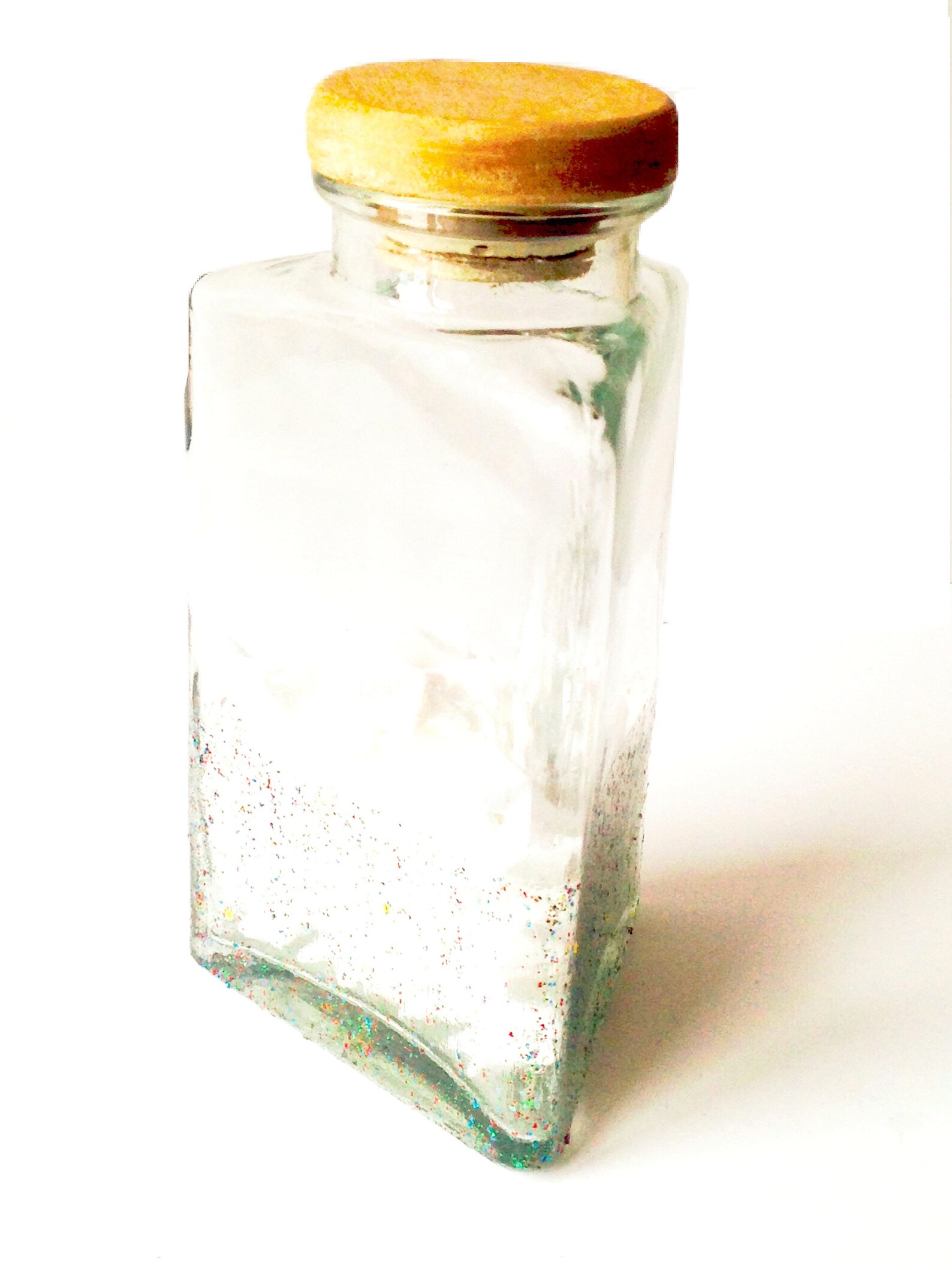 Glass Jar Triangular Transparent Glass With Cork Lid CONFETTO - Etsy