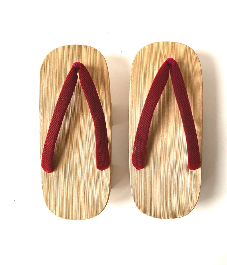 Shoes Vintage Japanese GETA Flip Flops Wooden With Red - Etsy