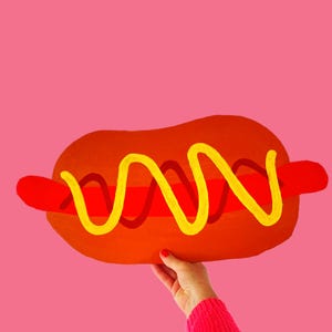 Décoration de mur HOT DOG géant peinture à la main sur carton par SophieLDesign
