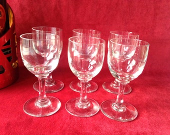 Verres à liqueur anciens service de 6 petits verres à pied vintage par SophieLDesign