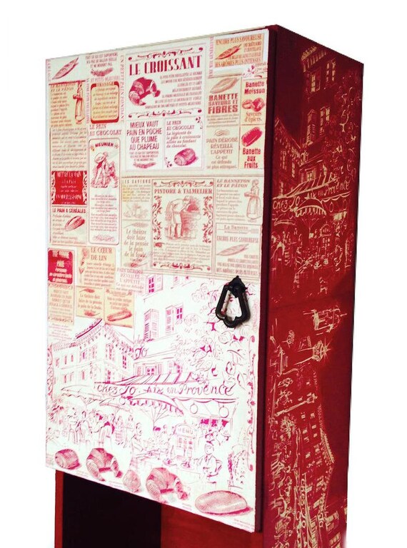Meuble de cuisine AIX-EN-PROVENCE placard haut collage rouge - Etsy France