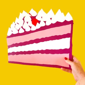 Décoration de mur PART DE GÂTEAU géante peinture à la main sur carton par SophieLDesign