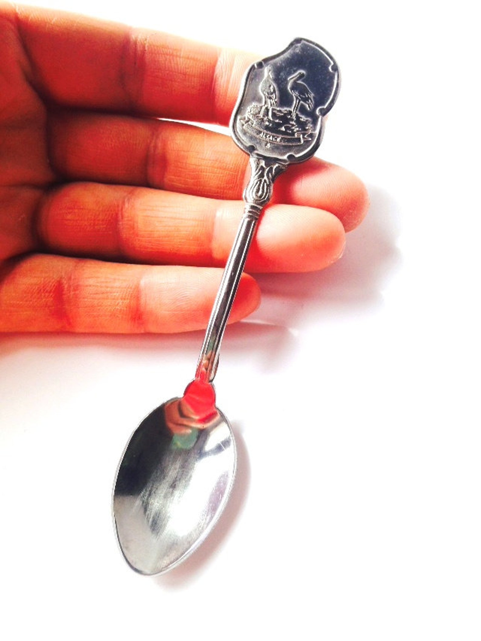 Spoon Vintage Fancy Spoon ALSACE With Storks Collector's Item Stainless