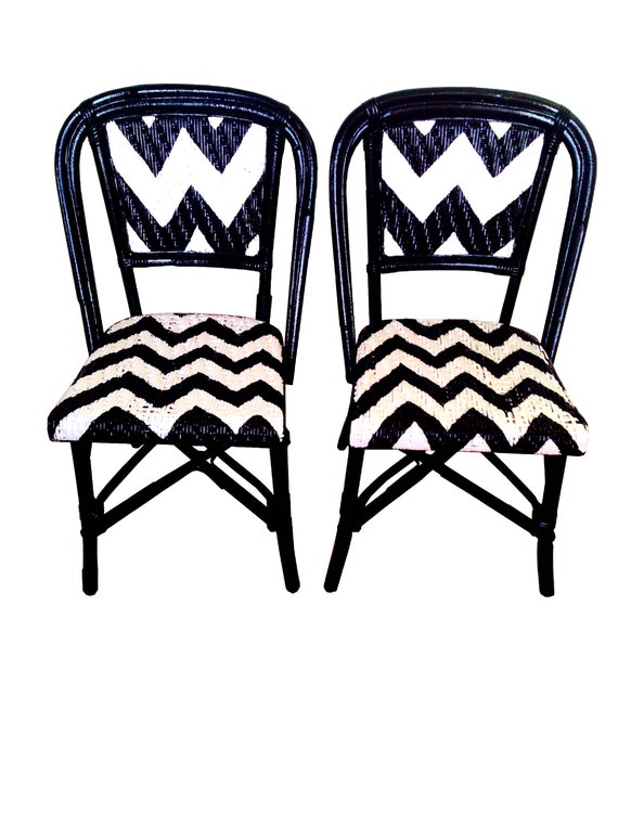 Chevron rattan chair outlet