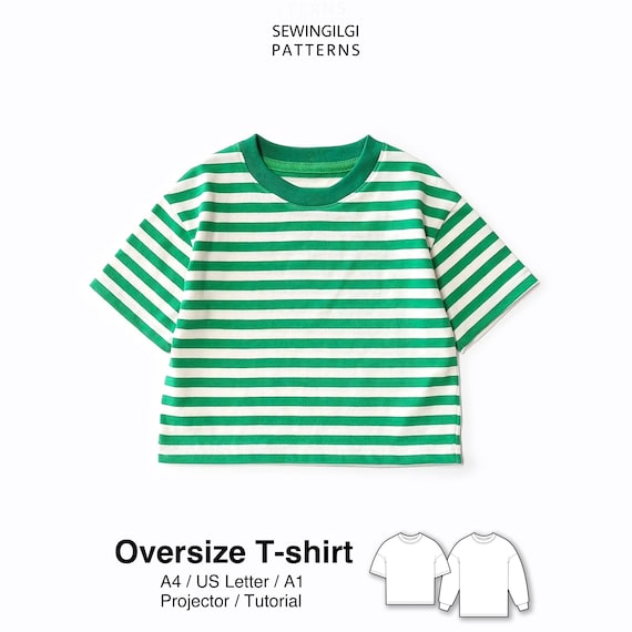 Kids Oversized T-Shirt Sewing Pattern PDF, Summer Top, 1Y–12Y, Digital Download, KAI