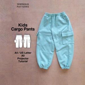 Kids Cargo Jogger for Kids Sewing Pattern PDF, Sweatpants, 1Y–12Y, Digital Download