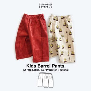 Mönster för barnbyxor i PDF-format, unisex Flamand-byxor, 1–12 år, digital nedladdning