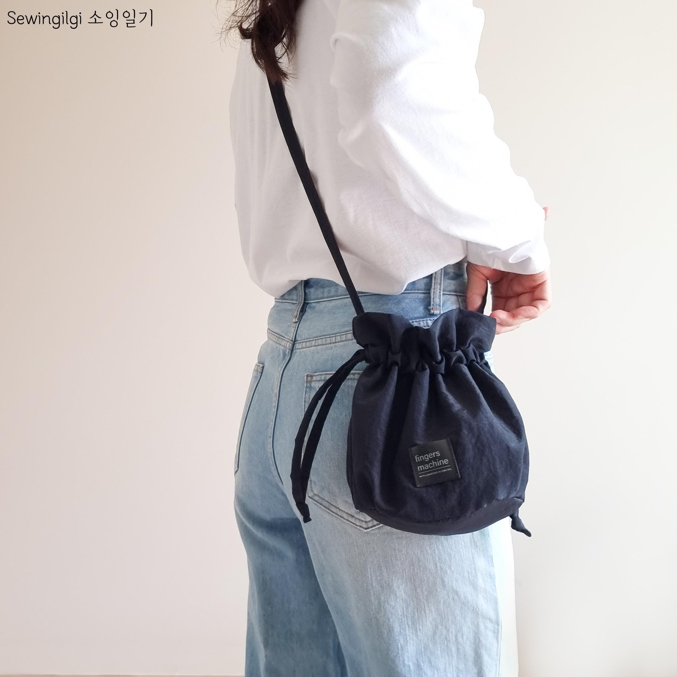 Drawstring Cross Bag Sewing Pattern PDF, Crossbody String Bag, Digital ...