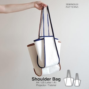 Binding Eco Bag Sewing Pattern PDF, 2 Sizes,  Shoulder Tote bag, Digital Download, Bias