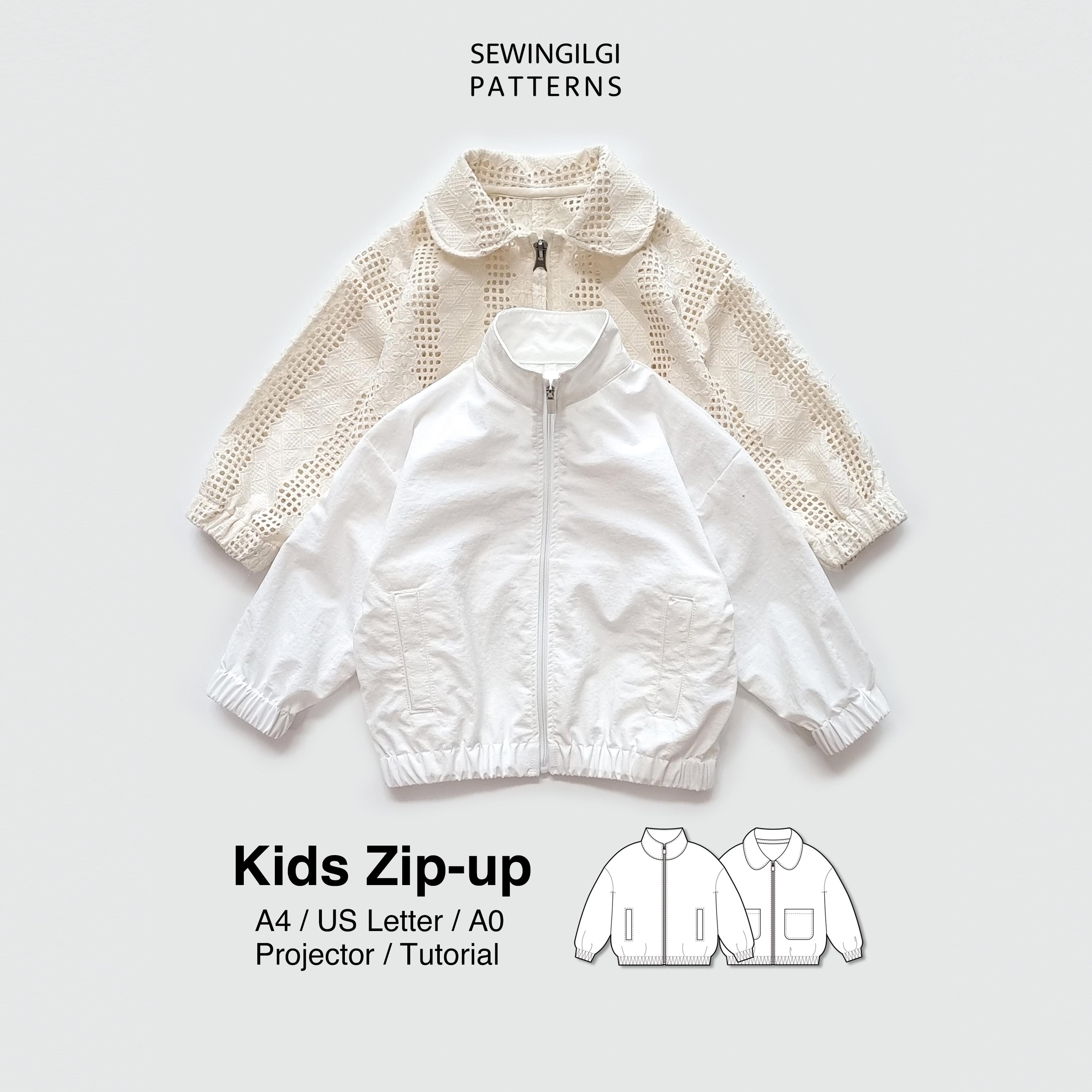 Shell Windbreaker Jacket Pattern Kids Windbreaker Jacket Sewing Pattern PDF, Zip-up, 1Y–12Y, Digital ...