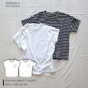 Dolphin Simple T-shirts for Adults Pattern