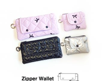 Wallet Sewing Pattern PDF, 2 Sizes,  Zippered Coin Pouch, Digital Download
