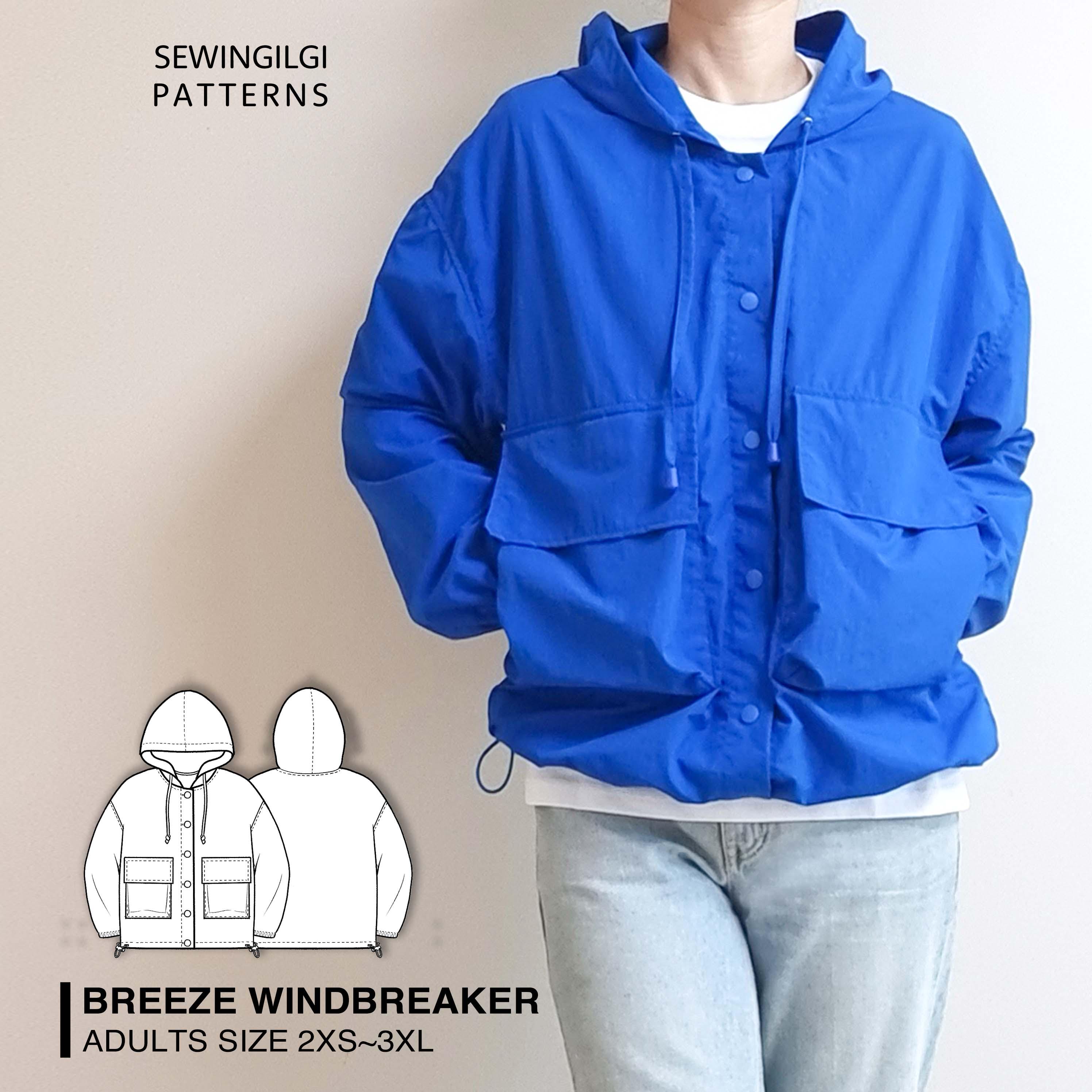 Breeze Button-up Windbreaker for Adults Pattern - Etsy