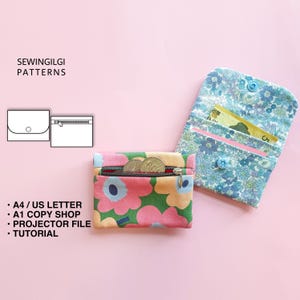 Cherry Zip Wallet Pattern, one sizes, Coin purse, Card wallet, Digital Download, Easy making
