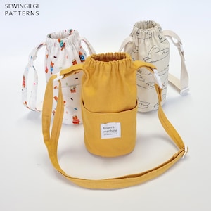 Band Water Bottle Bag Sewing Pattern - PDF + Video Tutorial - DIY, Easy DIY image 10