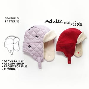 Hazel Trooper Hat , Winter Hat, 7-sizes, Digital Download