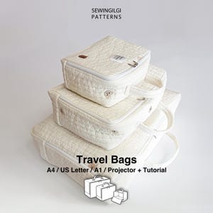 Patrón de costura para bolsos de viaje (PDF, 3 tamaños, descarga digital)