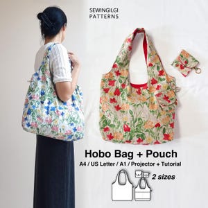 Omkeerbare hobotas + minietui Naaipatroon pdf, 2 maten, digitale download