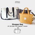 Shopper, Tote Bags Sewing Pattern PDF, Cross bag, 3 Sizes, Newtown, Digital Download