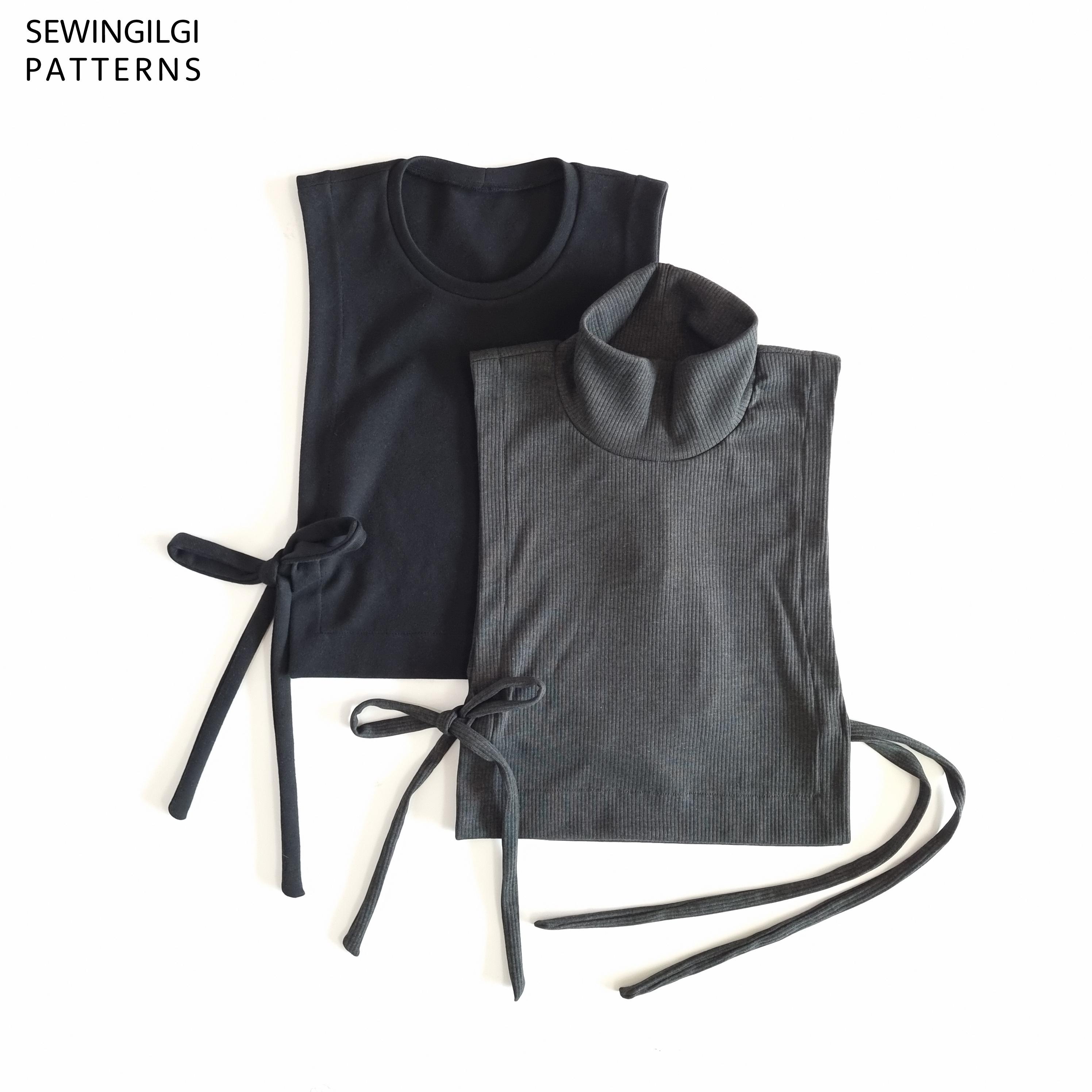 Side Ribbon Pdf Side Ribbon Vest, PDF Sewing Pattern 10 Sizes, Women Vest, Turtle Neck ...