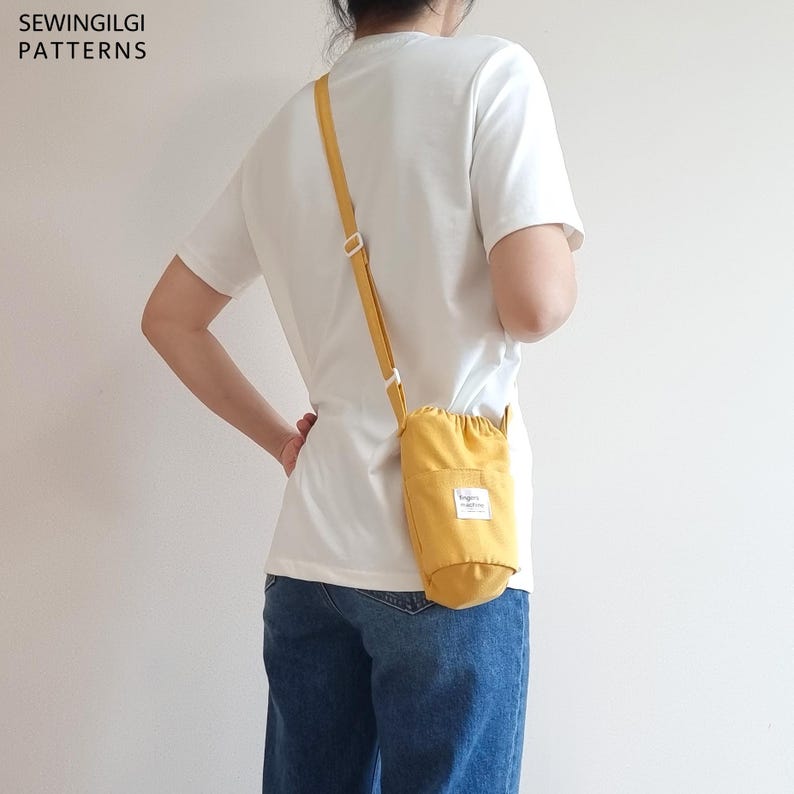 Band Water Bottle Bag Sewing Pattern - PDF + Video Tutorial - DIY, Easy DIY image 8
