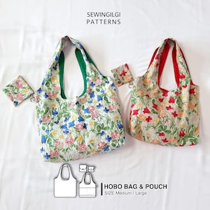 Reversible Hobo bag+Mini Pouch Pattern(M/L)