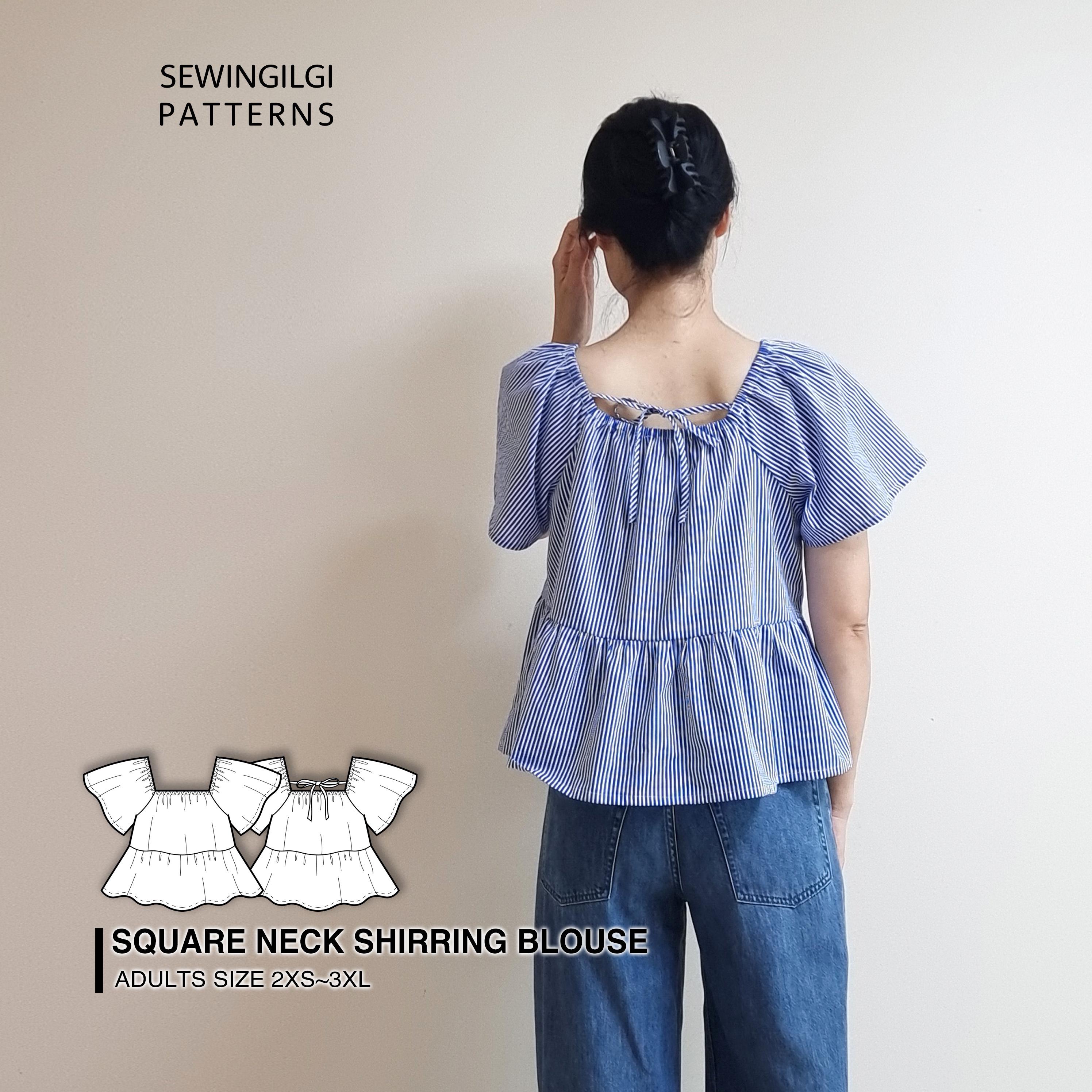 トップス SHIRRING DESIGN BLOUSE Shirring Blouse - Etsy