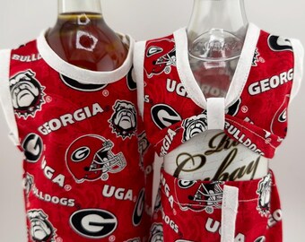 Georgia Bulldogs wine bottle covers