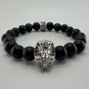 Egyptian Pharaoh purple goldstone bracelet