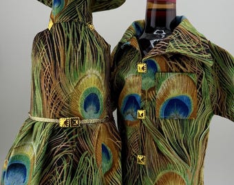 Peacock vinflaskskydd för honom och henne