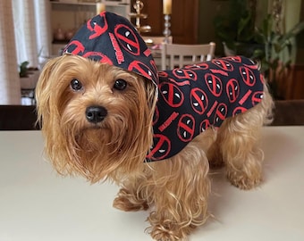 Deadpool vest with hoodie for pets