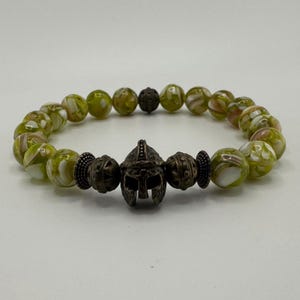 Fathers Day gift Spartan green bracelet