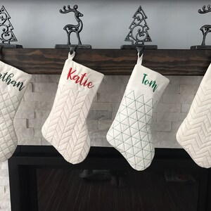 Pet Paw Quilted White Slim Christmas Stocking Customized Christmas Decor Gift for Pet and Pet Lovers image 5